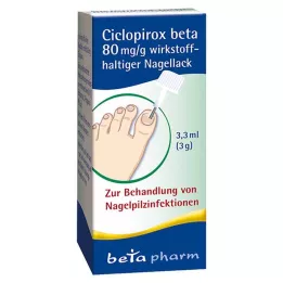 CICLOPIROX beta 80 mg/g ingrediente ativo esmalte, 3,3 ml