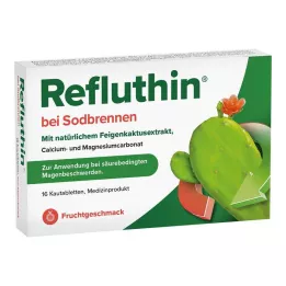 REFLUTHIN para azia comprimidos mastigáveis frutas, 16 unidades