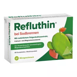 REFLUTHIN para azia comprimidos mastigáveis hortelã, 48 unidades