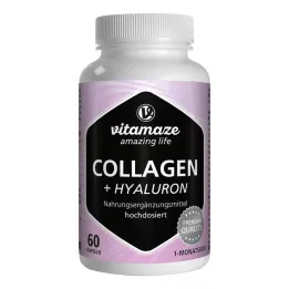 COLLAGEN Cápsulas de alta dosagem de 300 mg + Hyaluron 100 mg, 60 unidades