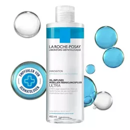 ROCHE-POSAY Fluido de limpeza micelar com infusão de óleo, 400 ml