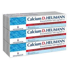Comprimidos efervescentes de cálcio D3 Heumann 600 mg/400 I.e. (120 peças)