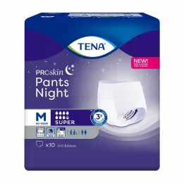TENA PANTS noite super M calças descartáveis, 10 pcs