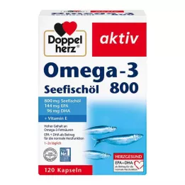 DOPPELHERZ Óleo de peixe marinho ômega-3 800 cápsulas ativas, 120 unidades