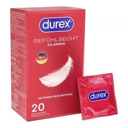DUREX Preservativos clássicos Gefühlsecht, 20 unidades