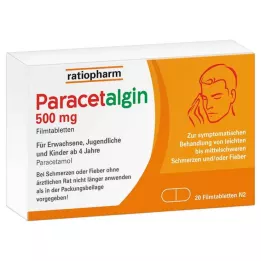 PARACETALGIN Comprimidos revestidos por película de 500 mg, 20 unidades