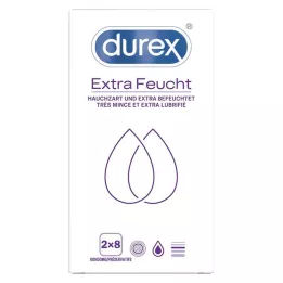 DUREX pacote duplo de preservativos extra úmidos, 2X8 unidades
