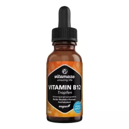 VITAMIN B12 100 µg gotas veganas de alta dosagem, 50 ml