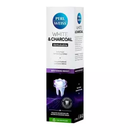 PERLWEISS Pasta de dente branca &amp; carvão, 75 ml