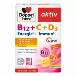 DOPPELHERZ Comprimidos ativos de depósito B12+C+D3, 30 unidades