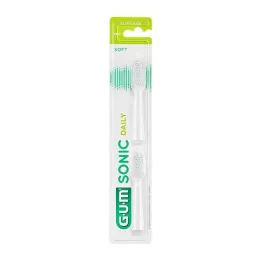 GUM Cabeças de escova de reposição Sonic Daily brancas, 2 peças