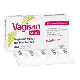 VAGISAN supositórios vaginais septados com iodopovidona, 5 pcs