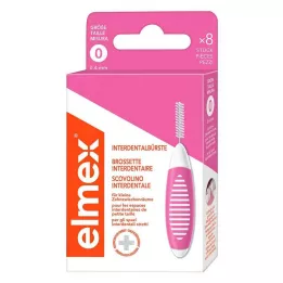 ELMEX Escovas interdentais ISO tamanho 0 0,4 mm rosa, 8 unidades