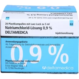 NATRIUMCHLORID-Solução 0,9% Deltamedica Luer-Lo Pl., 20X5 ml