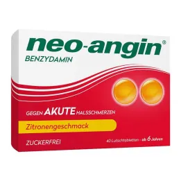neo-angin Benzidamina para dor de garganta aguda limão, 40 unidades