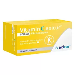 VITAMIN C AXICUR Comprimidos revestidos por película de 200 mg, 100 unidades