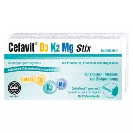 CEFAVIT D3 K2 Mg 2.000 I.E. Stix Granulados, 12 unidades