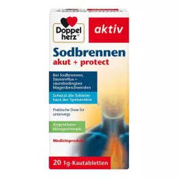 DOPPELHERZ Comprimidos mastigáveis Heartburn acute+protect, 20 unidades