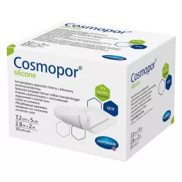 COSMOPOR curativo de silicone 5x7,2 cm, 25 peças