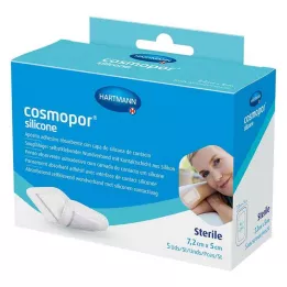 COSMOPOR curativo de silicone 5x7,2 cm, 5 peças