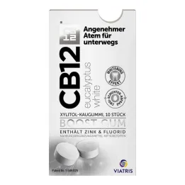 CB12 boost Goma de mascar branca de eucalipto, 10 unid