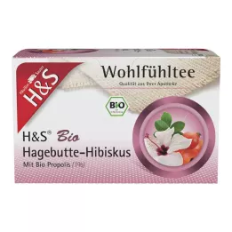 H&S Sacos de filtro de rosa mosqueta e hibisco orgânicos, 20X3,0 g