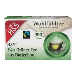 H&amp;S Chá Verde Orgânico de Darjeeling Sacos Filtrantes, 20X2 g
