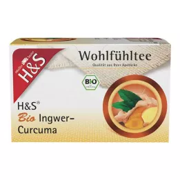H&S Sacos de filtro orgânicos de gengibre e cúrcuma, 20X1,25 g