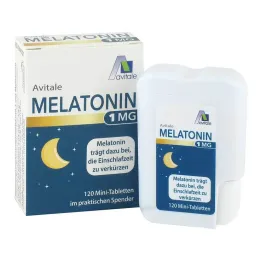 Minicomprimidos de melatonina 1 mg em dispensador, 120 unidades