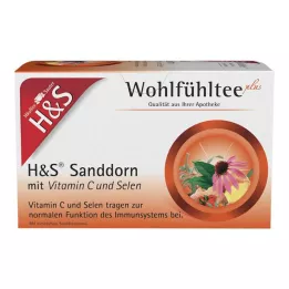 H&S Sea Buckthorn com Vitamina C e Sacos de Filtro de Selênio, 20X2,5 g