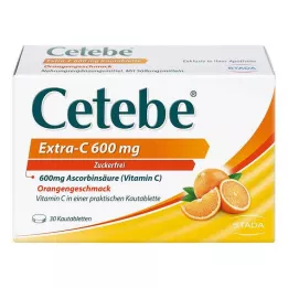 CETEBE Extra-C 600 mg comprimidos mastigáveis, 30 unidades