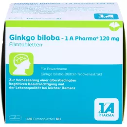 GINKGO BILOBA-1A Pharma 120 mg comprimidos revestidos por película, 120 unidades