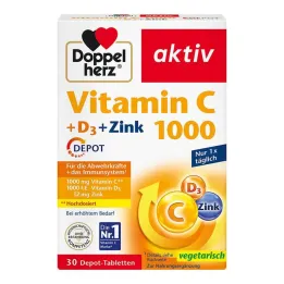 Doppelherz Vitamina C 1000 + D3 + Zinc Depot comprimidos, 30 unid