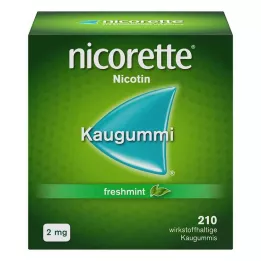 NICORETTE Goma de mascar de menta fresca de 2 mg, 210 unidades