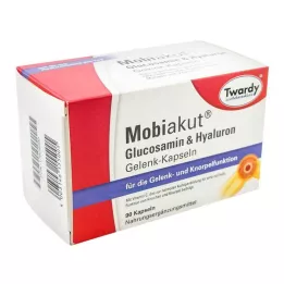 MOBIAKUT Glucosamina & Cápsulas de ácido hialurônico para articulações, 90 unidades
