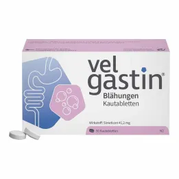 Comprimidos mastigáveis para flatulência Velgastin, 50 unidades