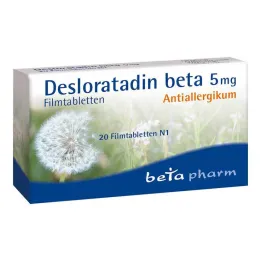 Desloratadina beta 5 mg comprimidos revestidos por película, 20 unidades