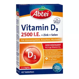 ABTEI Vitamina D3 2500 UI comprimidos + zinco + selênio, 42 unidades