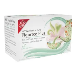 H&S Figure Tea Plus com saco filtrante de zinco e selênio, 20X1,5 g