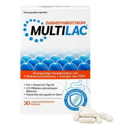 Cápsulas gastrorresistentes Multilac Synbiotic, 30 unid