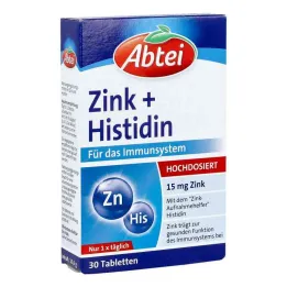 Comprimidos Abbey zinco + histidina (30 peças)