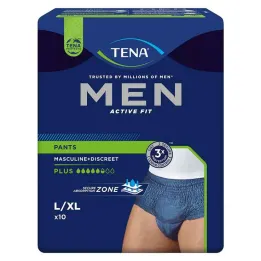 TENA® MEN ACTIVE FIT Calça Plus azul tamanho G/XL para incontinência, 10 unidades