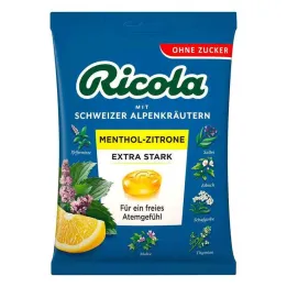 Ricola sem açúcar saco de mentol limão extra forte, 75 g
