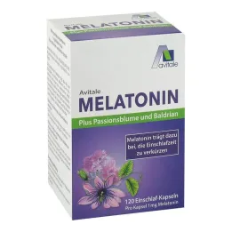 Cápsulas de melatonina + maracujá + valeriana, 120 peças