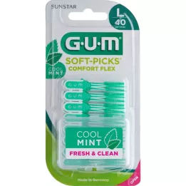 GUM Palhetas Soft Comfort Flex menta grande, 40 unid