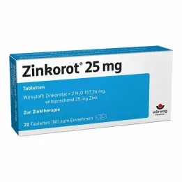 Zinkorot 25 mg comprimidos de zinco em altas doses, 20 unidades