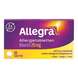 Comprimidos para alergia Allegra, comprimidos de 20 mg, 20 unidades