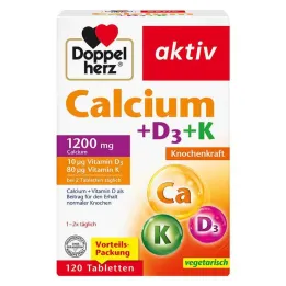 Comprimidos Doppelherz Cálcio + D3 + K, 120 peças