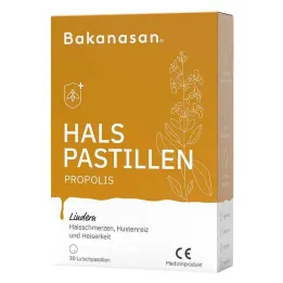 Pastilhas para garganta Bakanasan própolis, 30 unidades