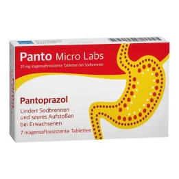 Panto Micro Labs 20 mg comprimidos com revestimento entérico para azia, 7 unidades